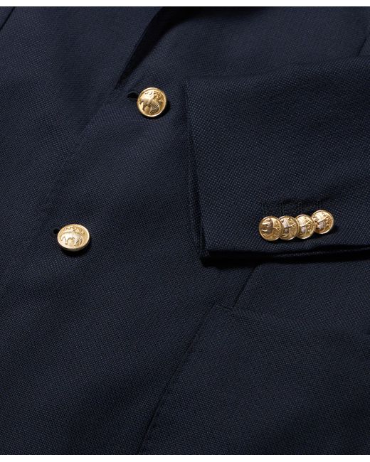 Brooks Brothers Blue Virgin Wool Hopsack Blazer for men