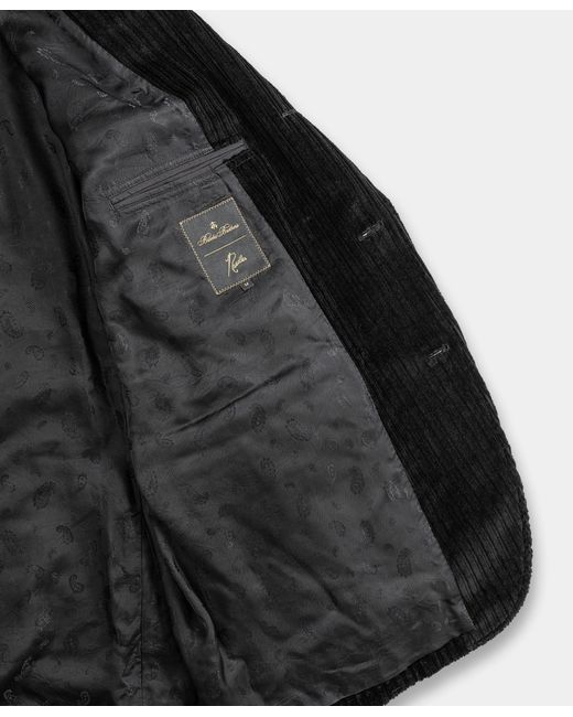 Brooks Brothers Black Embroidered Corduroy Sack Blazer for men