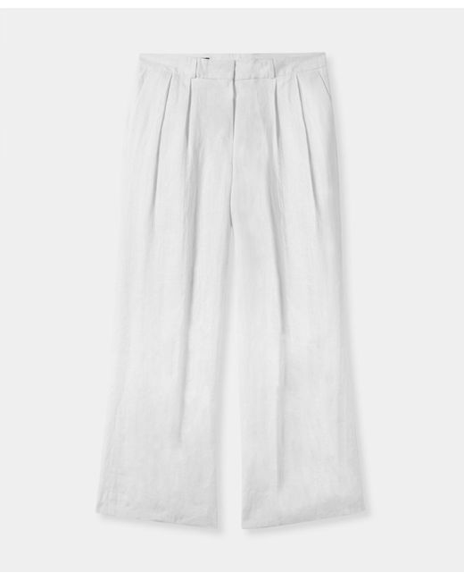 Brooks Brothers White Irish Linen Trousers