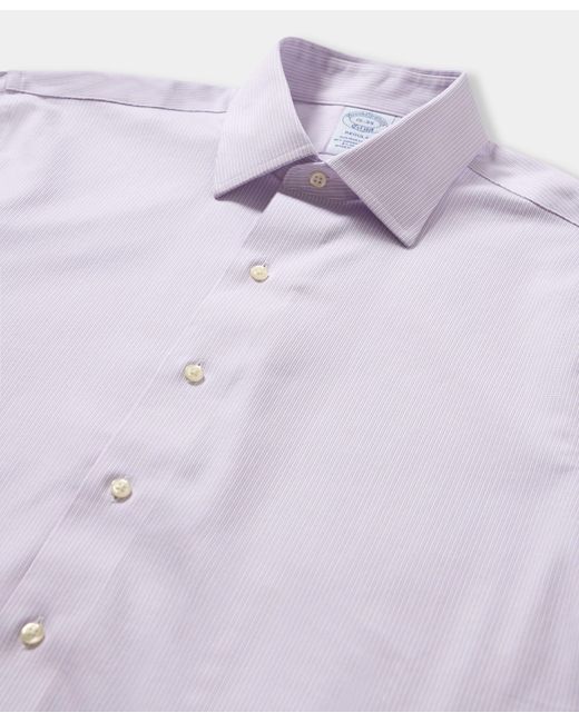 Brooks Brothers Purple Regular Fit Non-Iron Dobby Weave Shirt With Ainsley Collar for men