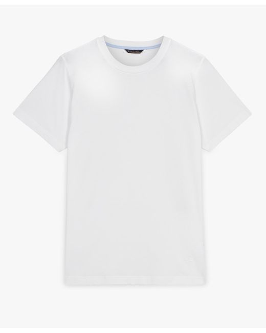 White Cotton Crewneck T-shirt di Brooks Brothers da Uomo