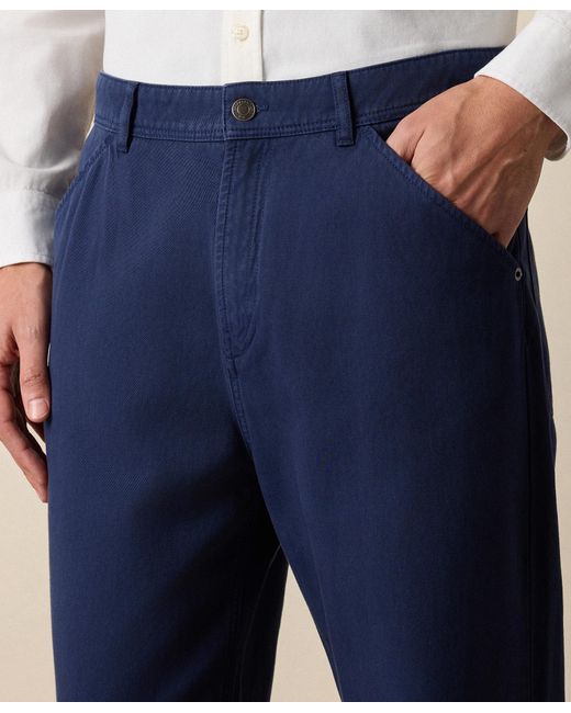 Brooks Brothers Blue Stretch Cotton Gabardine 5-Pocket Pant for men