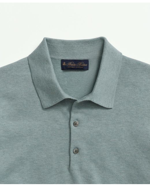 Brooks Brothers Blue Supima Cotton Short-sleeve Polo Sweater for men