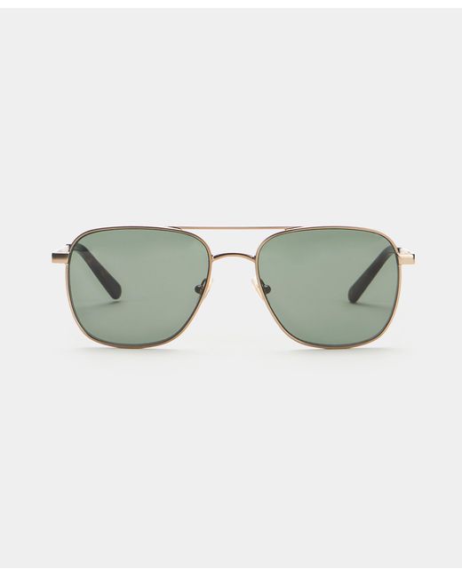 Brooks Brothers Green Matte Pilot Sunglasses for men