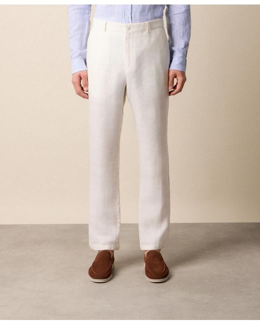 Brooks Brothers White Linen Trousers for men