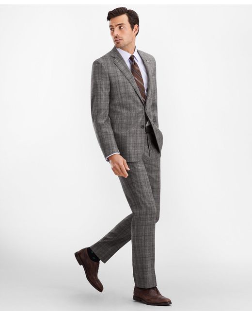 Brooks Brothers Gray Regent Fit Glen Plaid 1818 Suit for men
