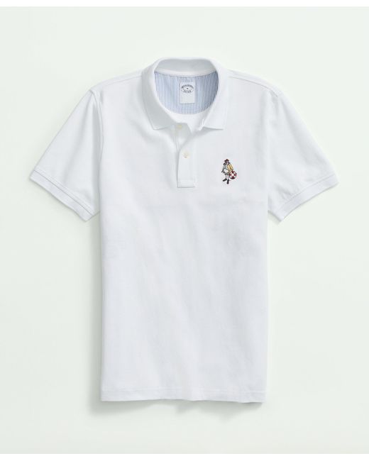 Brooks Brothers White Golden Fleece Henry Supima Polo Shirt for men