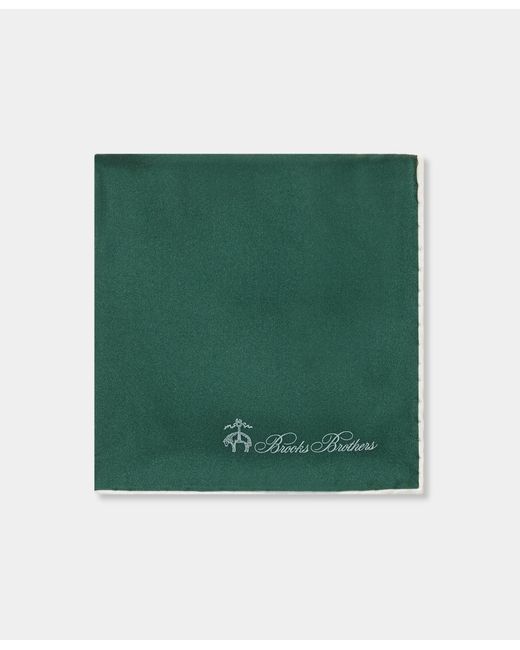 Brooks Brothers Green Plain Silk Pochette for men