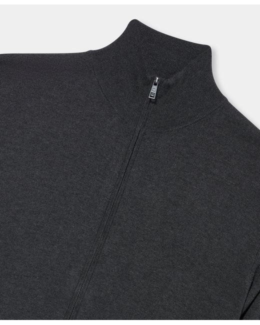 Brooks Brothers Gray Silk-Cashmere Full Zip Sweater for men