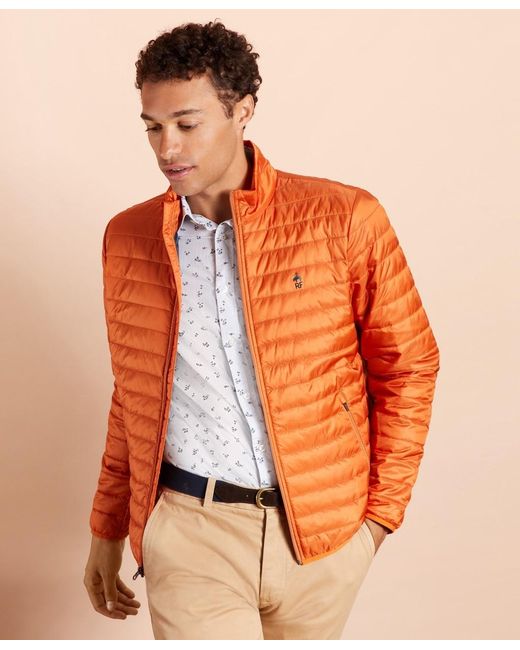 Brooks Brothers Orange Water-resistant Puffer Jacket for men