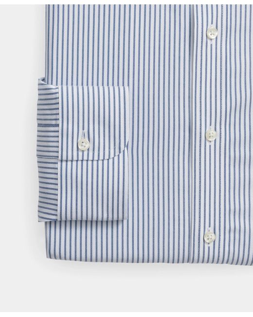 Brooks Brothers Blue Regular Fit Non-Iron Performance Shirt With Ainsley Collar for men