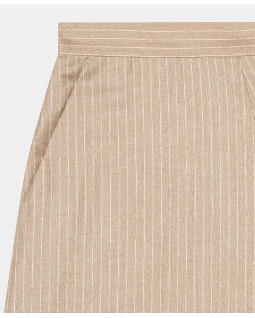Brooks Brothers Natural Striped Virgin Wool Skirt
