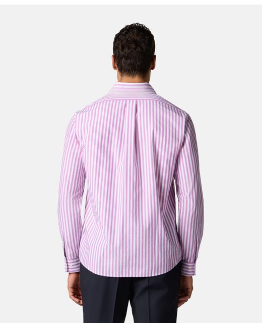 Brooks Brothers Pink Regular Fit Striped Poplin Button Down Shirt for men