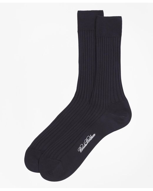 Brooks Brothers Cotton Filo Di Scozia Crew Socks in Blue ...