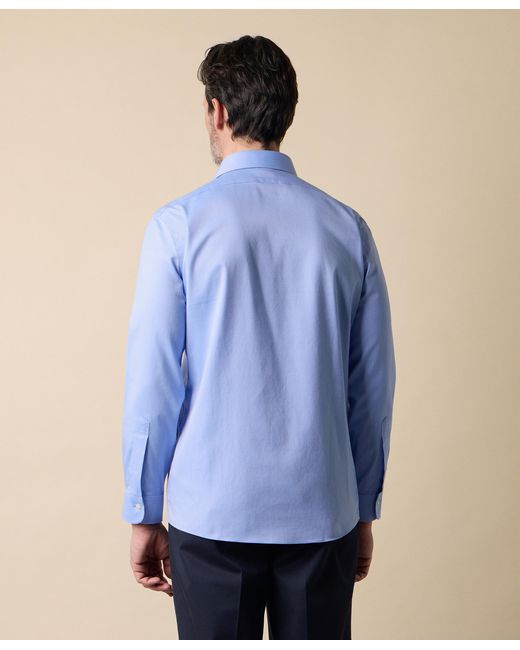 Brooks Brothers Blue Slim Fit Non-Iron Performance Shirt With Ainsley Collar for men