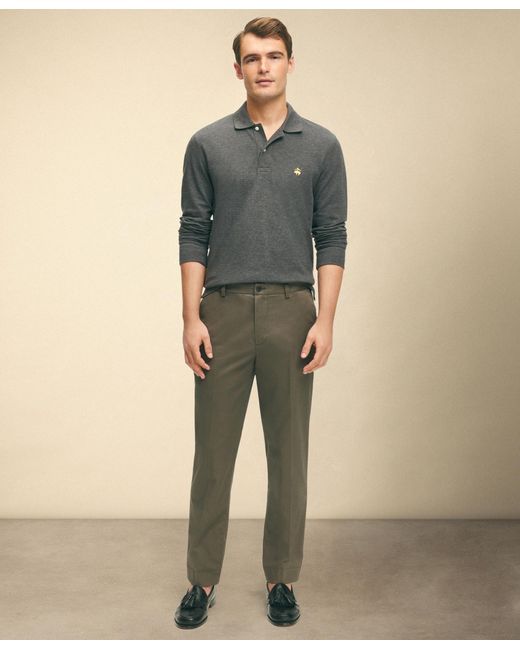 Brooks Brothers Gray Slim Fit Advantage Stretch Chino for men