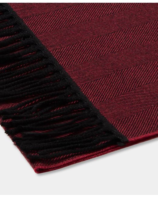 Brooks Brothers Red Chevron Wool Scarf for men