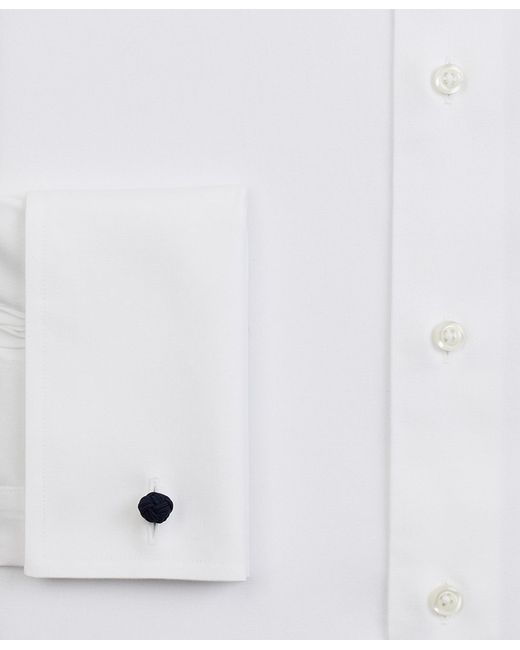 Brooks Brothers White Slim Fit Non-Iron Oxford Pinpoint Shirt With Ainsley Collar for men