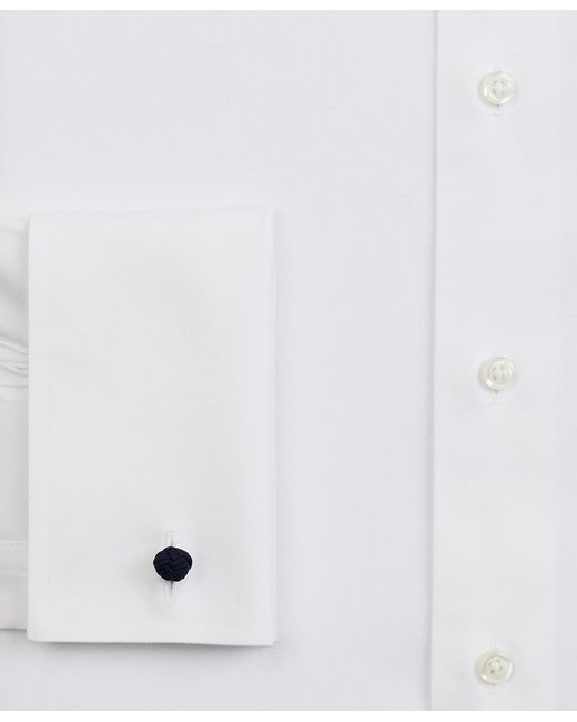 Brooks Brothers White Slim Fit Non-Iron Oxford Pinpoint Shirt With Ainsley Collar for men