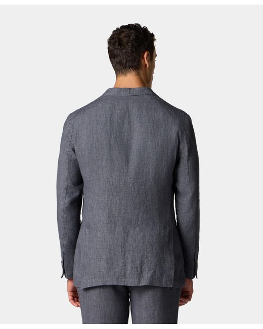 Brooks Brothers Gray Linen Single-Breasted Blazer for men