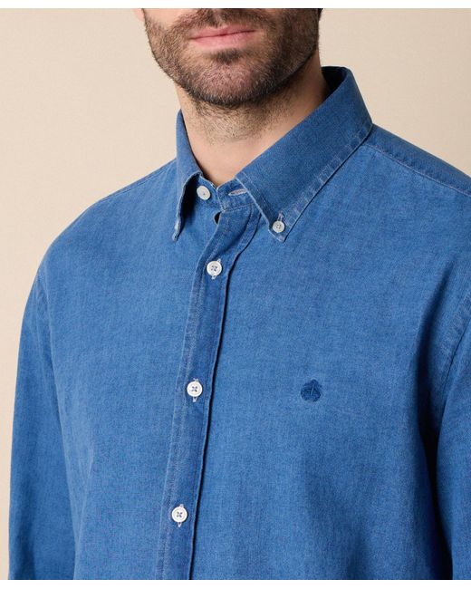 Brooks Brothers Blue Regular Fit Denim Shirt With Button Down Collar for men