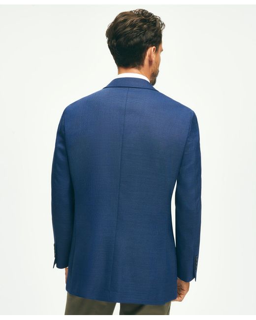 Brooks Brothers Blue Traditional Fit Wool Hopsack Patch Pocket Sport Coat for men