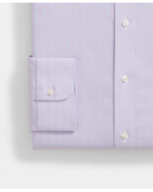 Brooks Brothers Purple Slim Fit Royal Oxford Striped Shirt With Ainsley Collar for men