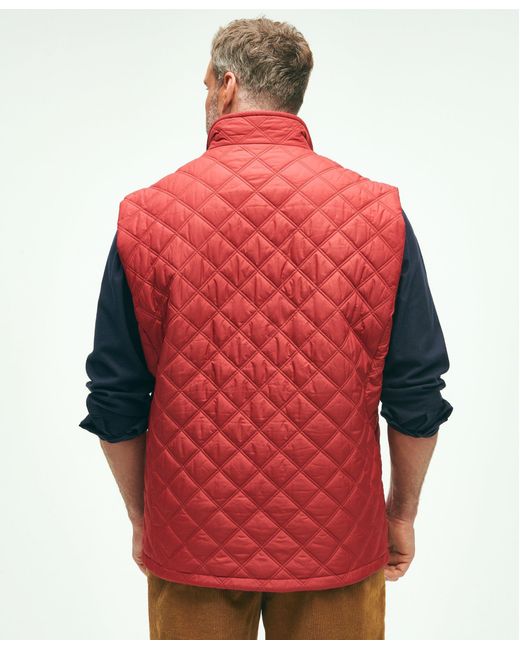 Brooks Brothers Red Big & Tall Paddock Diamond Quilted Vest for men