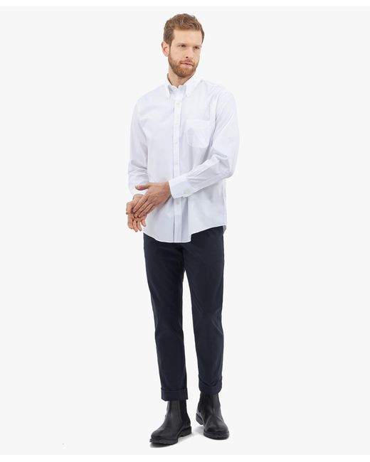 Brooks Brothers White Regular Fit Non-Iron Dress Shirt With Polo Button Down Collar for men