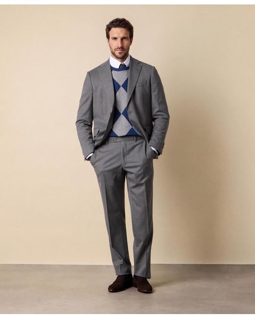 Brooks Brothers Blue Argyle Intarsia Sweater for men