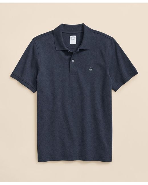 Brooks Brothers Blue Golden Fleece Stretch Cotton Pique Polo for men