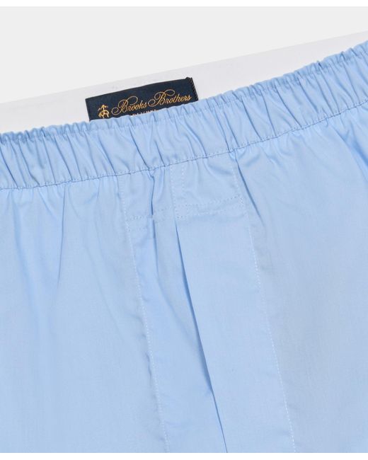 Brooks Brothers Blue Cotton Poplin Boxer for men