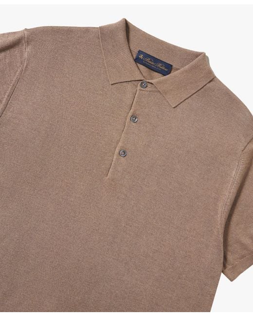 Beige Silk-cashmere Blend Polo Shirt Brooks Brothers de hombre de color Gray