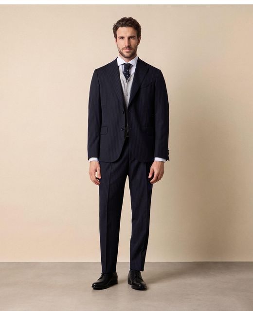 Brooks Brothers Gray Lambswool Cardigan With Logo for men
