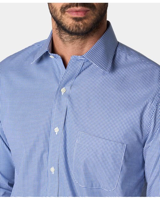 Camisa De Vestir Con Cuadros Vichí De Corte Regular De Algodón Con Cuello Ainsley Brooks Brothers de hombre de color Blue