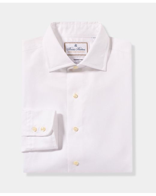 Brooks Brothers White Thomas Mason Regular Fit Shirt With English Spread Collar for men