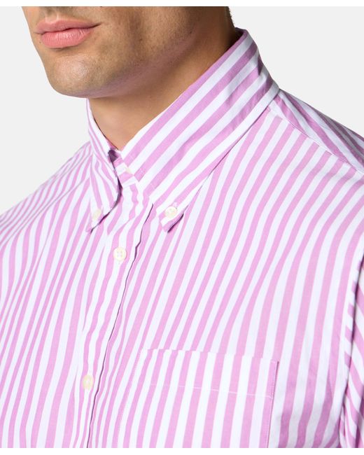 Brooks Brothers Pink Regular Fit Striped Poplin Button Down Shirt for men