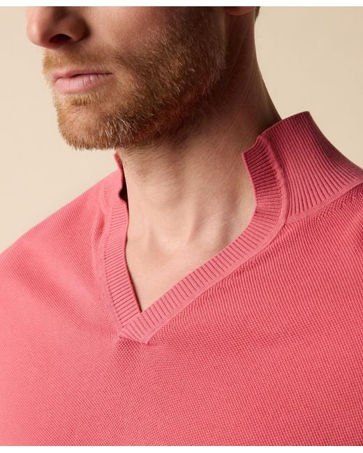 Brooks Brothers Red Open Collar Piqué Knit Polo for men