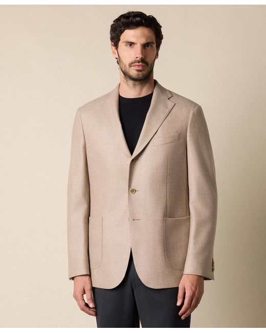 Brooks Brothers Natural Plain Twill Wool-Cashmere Blazer for men