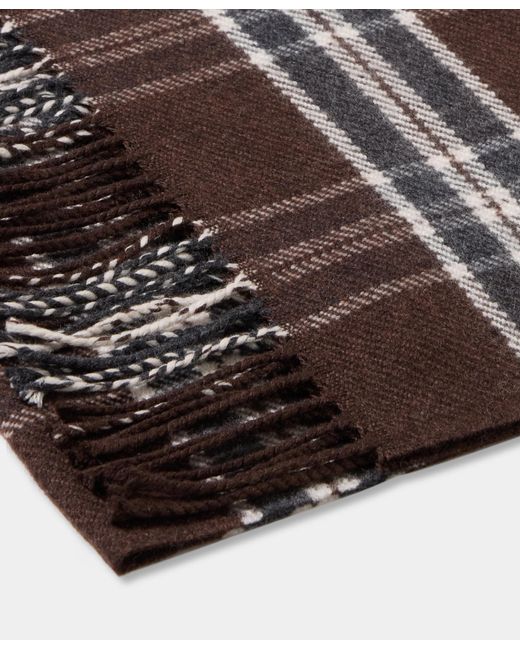 Brooks Brothers Brown Plaid Wool Scarf for men