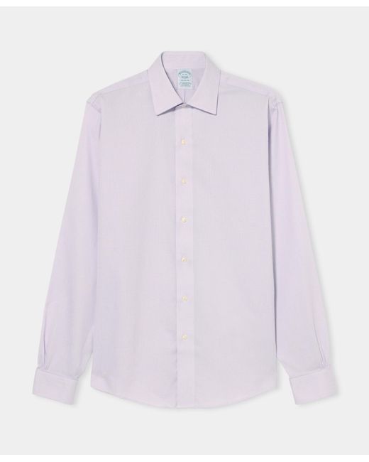 Brooks Brothers Purple Regular Fit Non-Iron Dobby Weave Shirt With Ainsley Collar for men