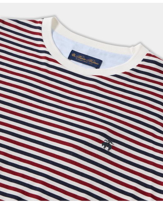 Camiseta De Mezcla De Algodón A Rayas Brooks Brothers de hombre de color Red