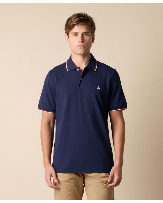 Brooks Brothers Blue Golden Fleece Stretch Cotton Pique Tennis Polo for men