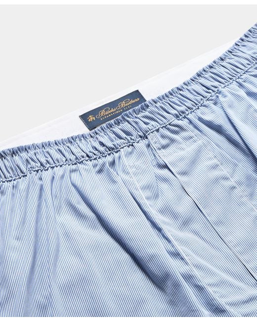 Brooks Brothers Blue Micro Stripe Cotton Boxer for men