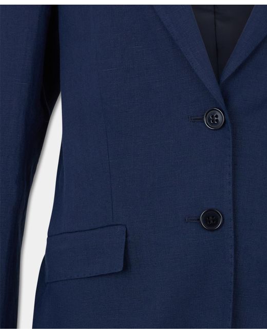 Brooks Brothers Blue Plain Linen Blazer