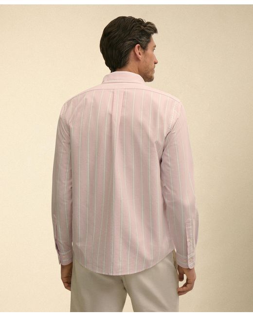 Brooks Brothers Natural Regular Fit Oxford Friday Shirt With Button Down Collar for men