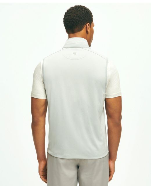 Brooks Brothers White Performance Series Full-zip Pique Vest for men