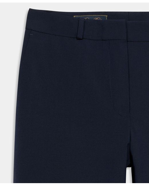 Brooks Brothers Blue Straight Wool Blend Trousers