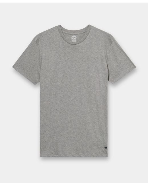 Camiseta De Cuello Redondo De Algodón Brooks Brothers de hombre de color Gray