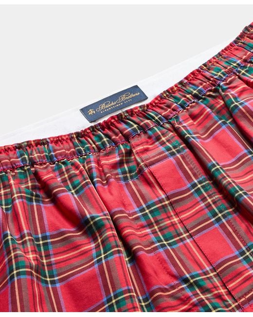 Brooks Brothers Red Tartan Cotton Boxer for men